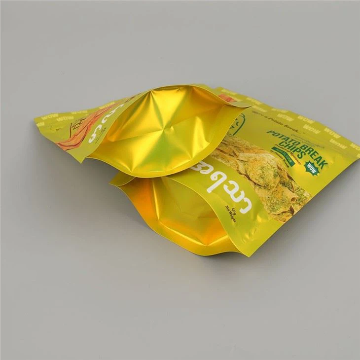 High Quality Food Grade Lanminated Plastic SelF Stand Up Pouch Packaging Bag With Zipper Resealable Wholesale For Snack Chips